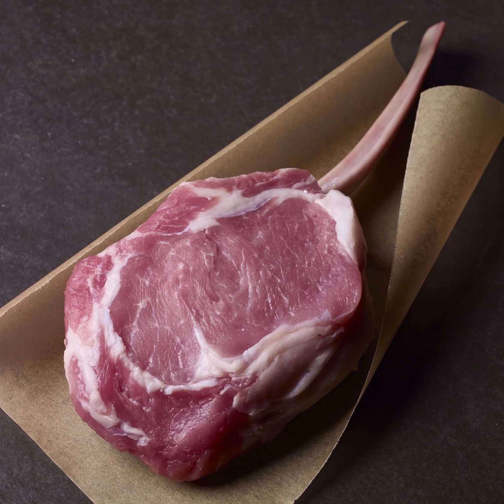 Veal rib chop butchering cut