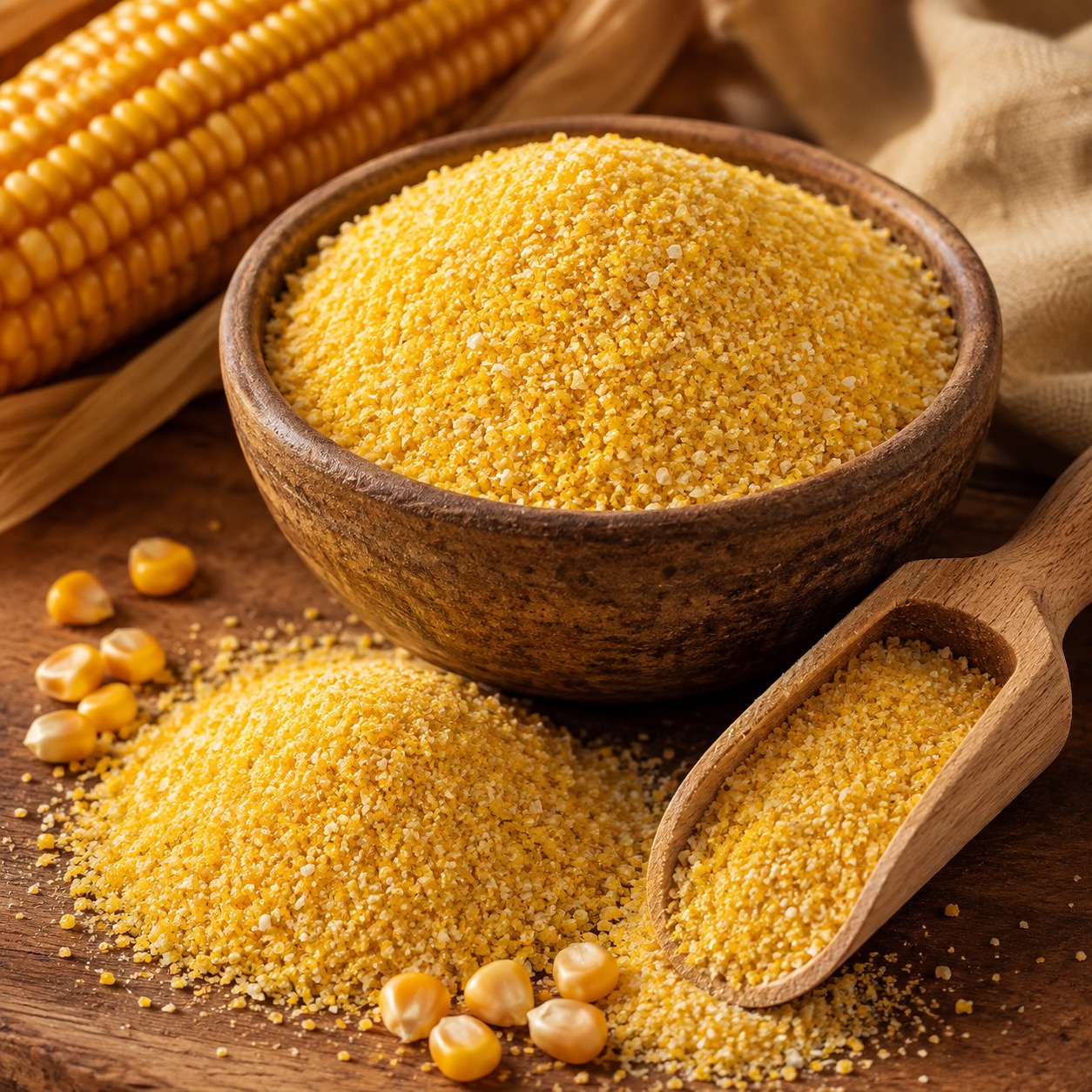 Cornmeal and polenta flour ingredient graphic