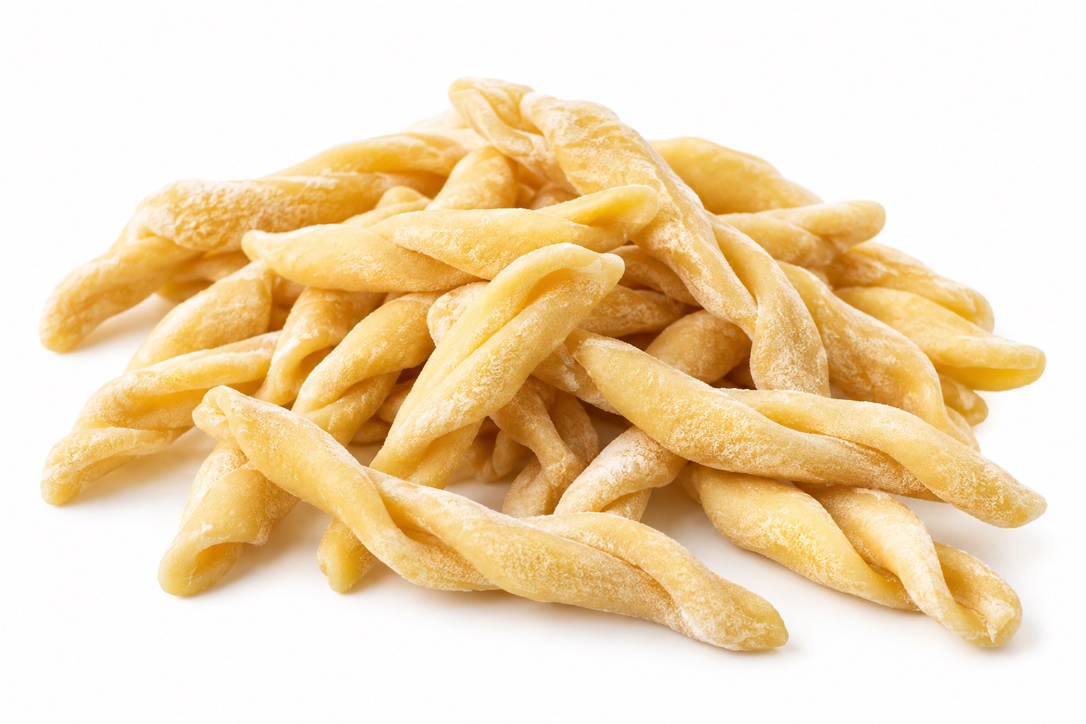 Fresh handmade Strozzapreti pasta from Romagna