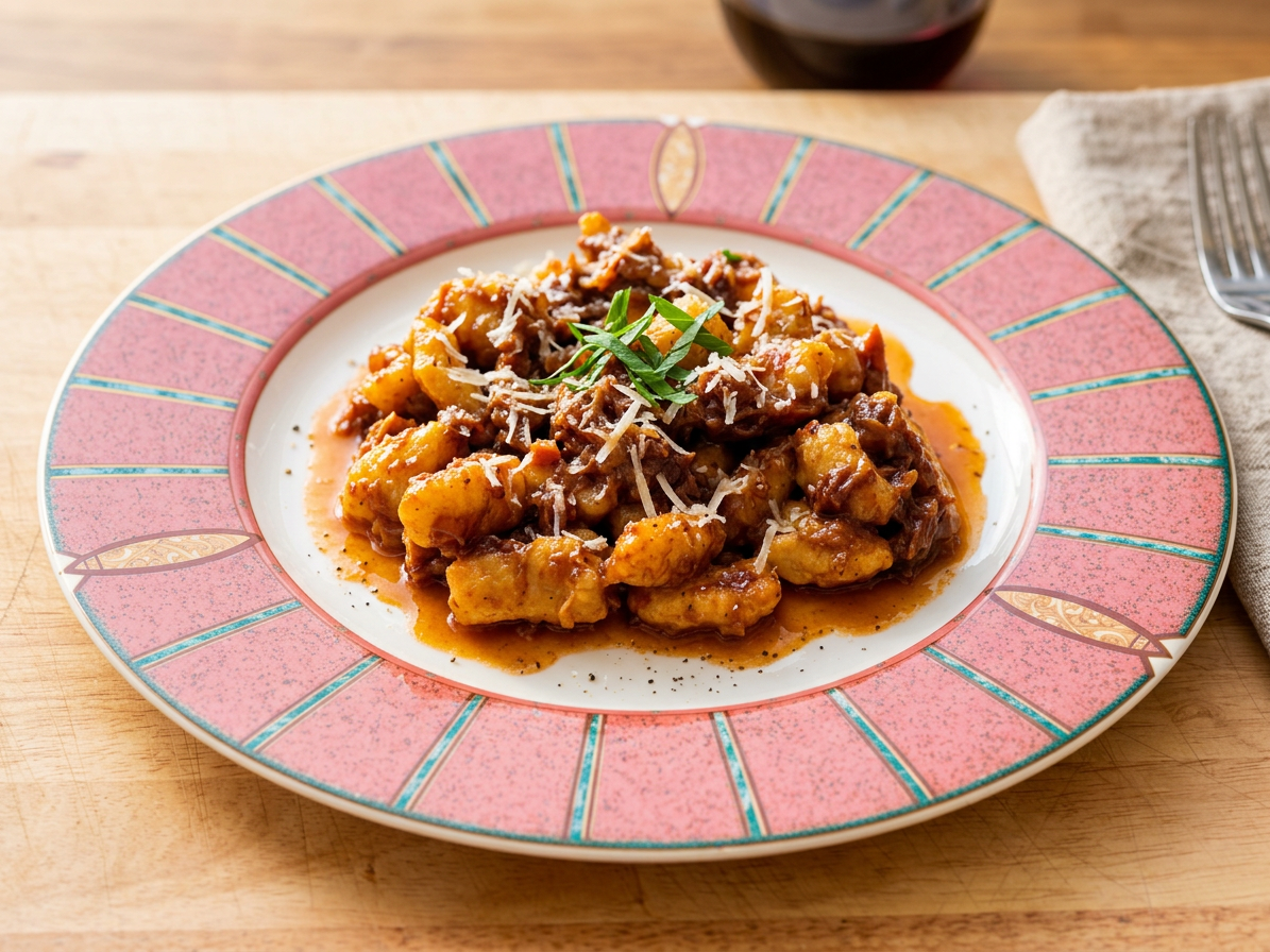 Gnocchi with slow-braised beef oxtail ragout