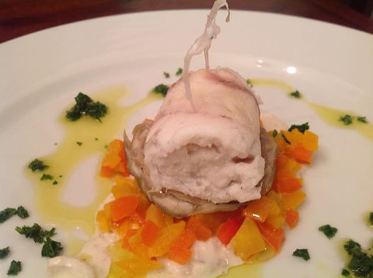 Red Snapper Chop cooked in Carta Fata with artichoke and shallot cream