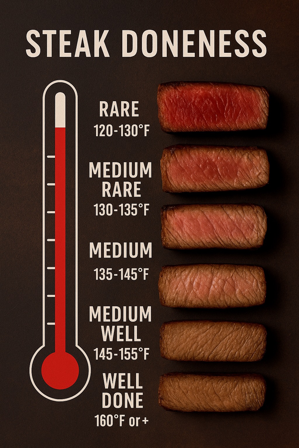 Lamb and meat doneness temperature chart