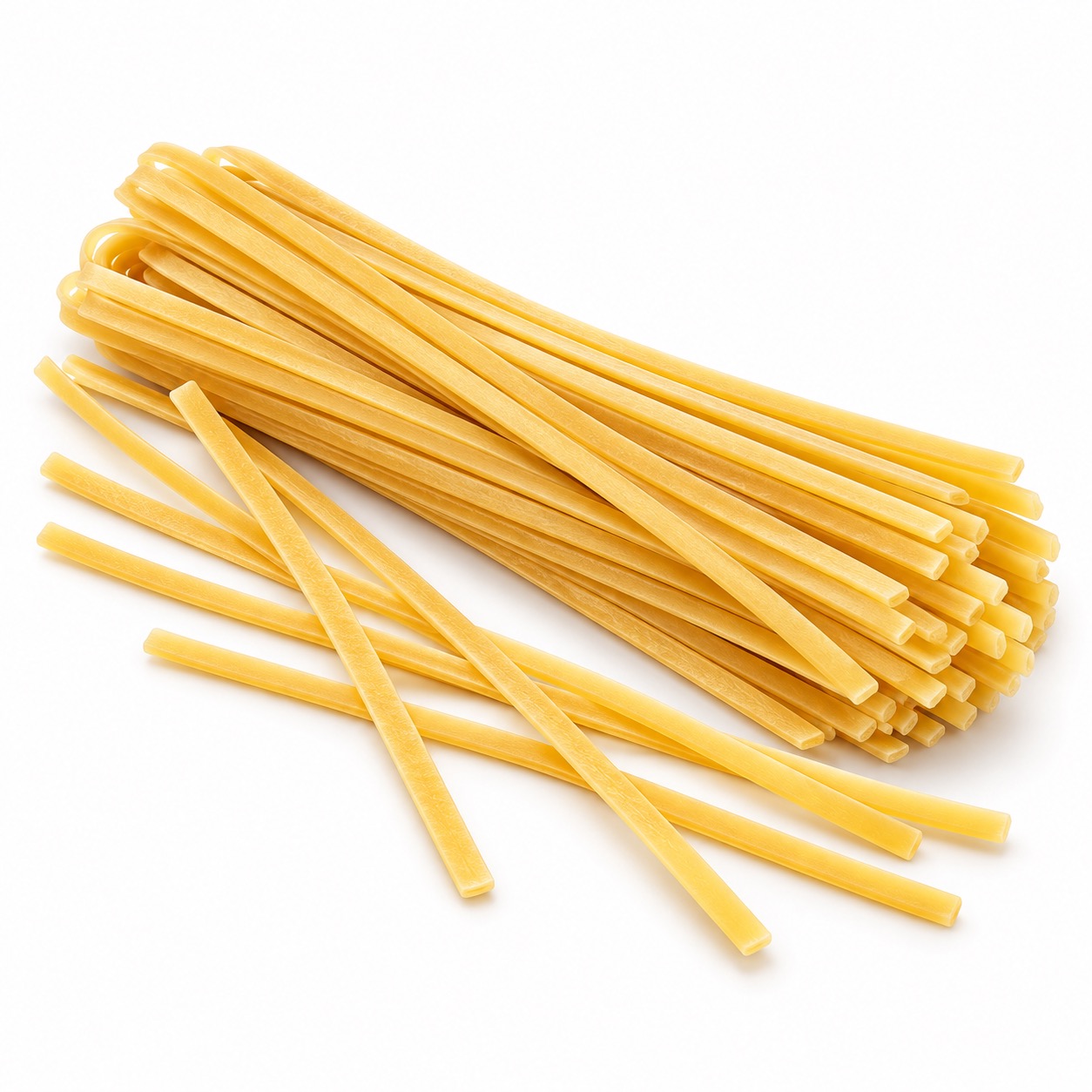 Linguine Italian dry pasta with long narrow flattened strands