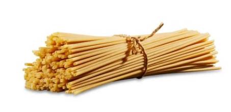 Bucatini Italian dry pasta with long hollow tubular strands